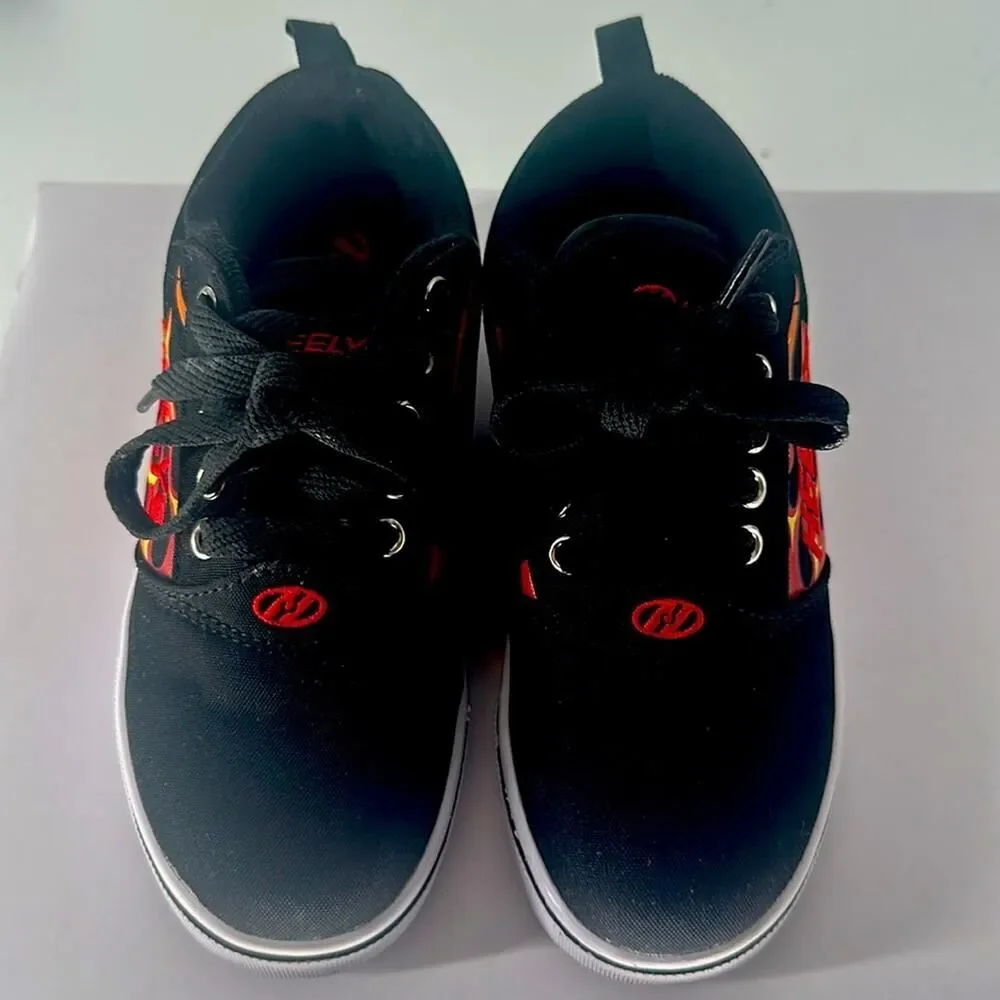 Heelys Pro 20 Black Flame Print Skate Skater Kids Shoes Sneakers Youth S2 Video